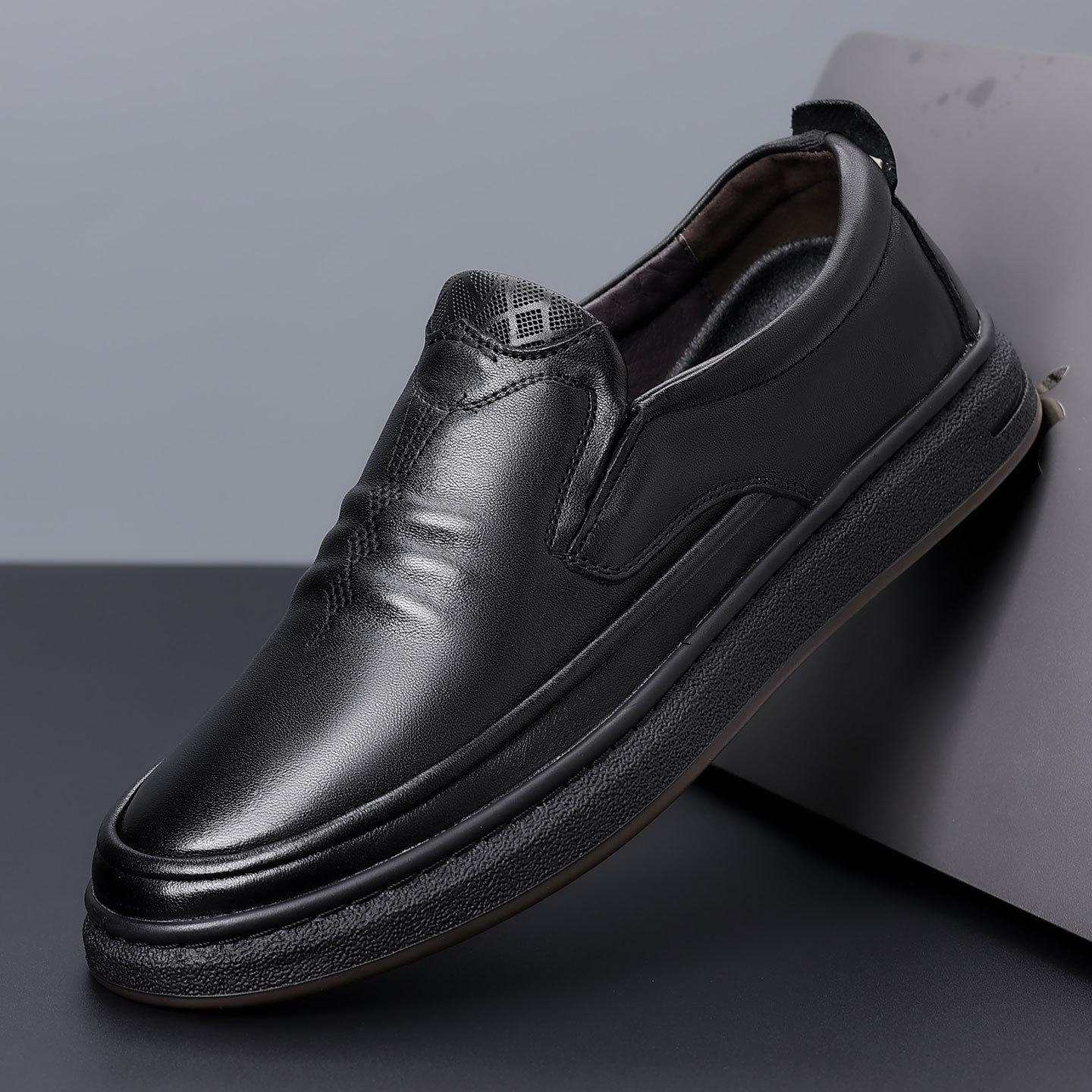 

Мужские повседневные слипоны из натуральной кожи 2025 года - Универсальные, модные для мужчин среднего и пожилого возраста 44