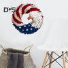 Patriotic Eagle Wreath 4th of July Wooden Decoration Indoor Outdoor Front Door Wall Hanging Independence Day Memorial Day Door Sign Pendant
