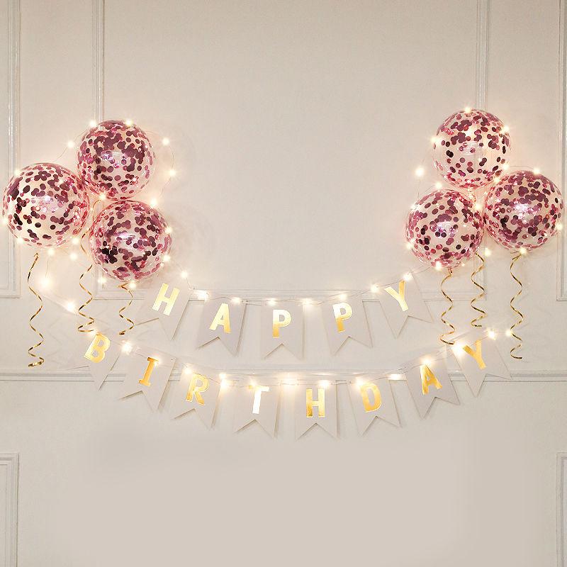 Birthday Banner Decoration, Scene Arrangement, Baby's First Birthday Balloon, Children's Party Background, Happy Birthday