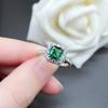 Emerald Simple Pave Setting Gift 1 Carat Moissanite PT950 Platinum Ring Women - Emerald for Elegance, Exquisite Pave