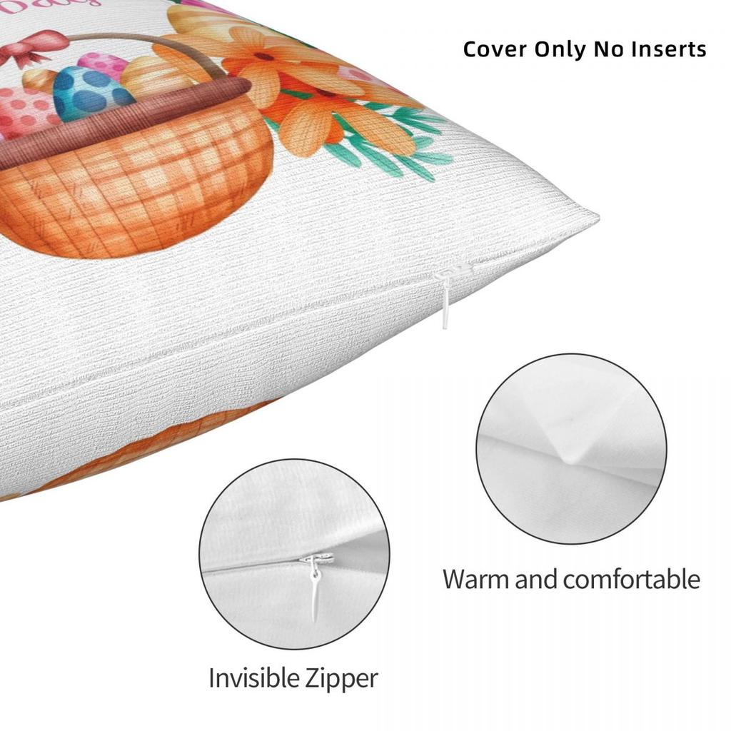Pillow Cover Happy Easter Day Pattern Cushion Cover Egg Kawaii Pillow Case For Wedding Party Home Decor Pillowcases