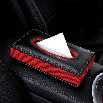 Portafazzoletti Auto in Cristallo Diamante Portafazzoletti Strass Scatola di Fazzoletti Borsa Erogatore di Fazzoletti di Carta per Casa Ufficio Auto