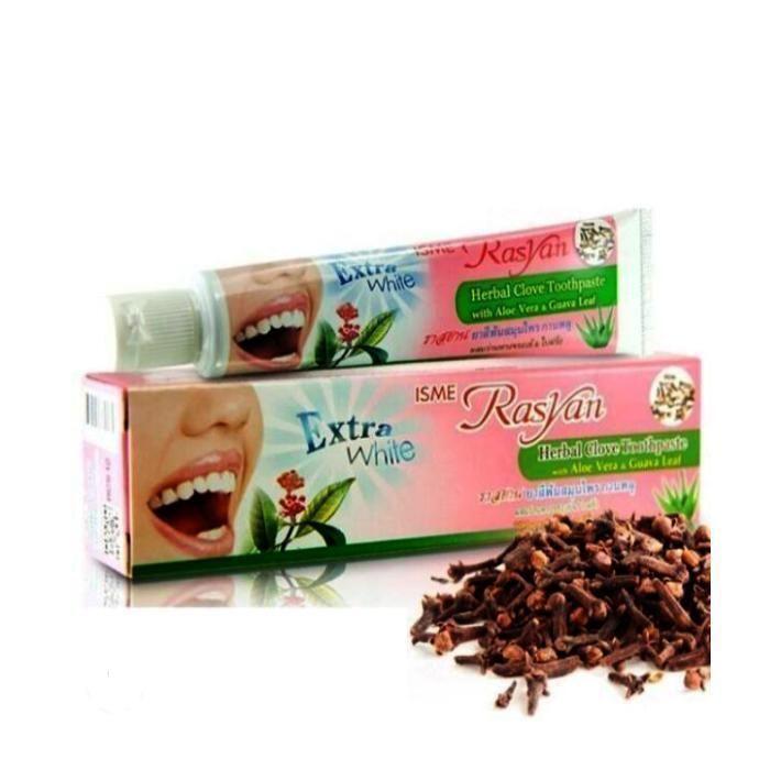 Pasta do zębów - Isme Rasyan Extra White - Goździk - Aloes - Efekt wybielania (100 gramów)