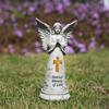 Statui Înger Grădină Rășini Decorațiuni Exterioare, Figurine Îngeri Solare Luminoase pentru Decorațiuni Grădină Curte Artă Cadou Comemorativ