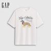 Gap Unisex Baumwoll-T-Shirt mit Logo-Print, locker, kurzärmelig