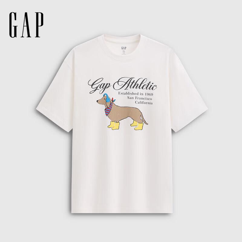 GAP Unisex Cotton Logo Print Loose Short-Sleeve T-Shirt 165/84A