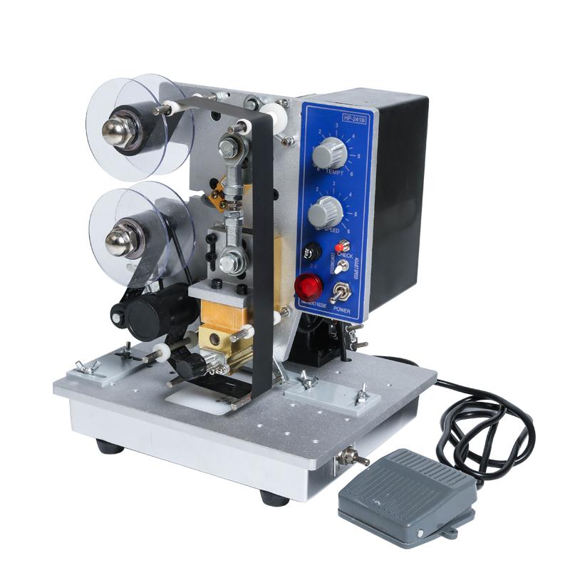 ZONESUN Electric Desktop Ribbon Coding Machine Expiration Date Printer Batch Number Coder Hot Stamping Printing Machine ZS-HP241B Black Ribbon 110 volts