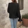 Abbigliamento donna europeo e americano autunno nuovo scollo a V bordo a balze temperamento elegante camicia donna