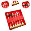 6 Piece Christmas Cutlery Set Flatware with Box Stainless Steel Dessert Spoon Tableware for