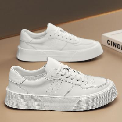 Herren Vulkanisierte Schuhe Neuer Frühling Atmungsaktiv Vielseitig Lässig Leder Dick besohlt Abriebfest Dick besohlt Sportschuhe für Herren