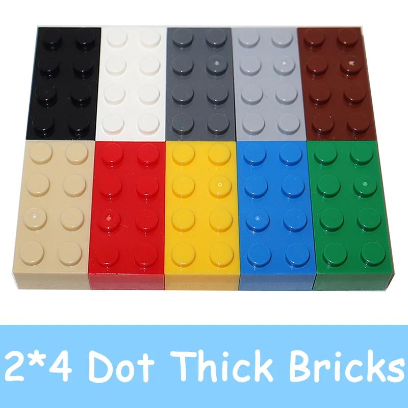 Interesting Toys Unisex Kids Brown 20Pcs Moc Assemble Particles 3001 2X4 Bricks Dots Thick 2*4 Building Blocks Diy Educational Creative Toy For Kids