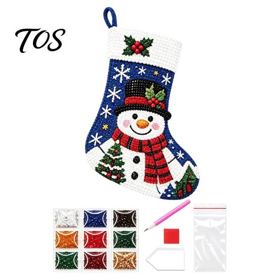 Parent Child Crafting Kits DIY Rhinestone Painting Christmas Stocking Kit, 6 Festive Patterns Crafts with Resin Handmade Gifts for Friends Drills And