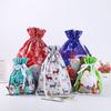 New Christmas Gift Packaging Bag Santa Claus Snowman Printed Drawstring Gift Bag Aluminum Foil Christmas Decoration Products