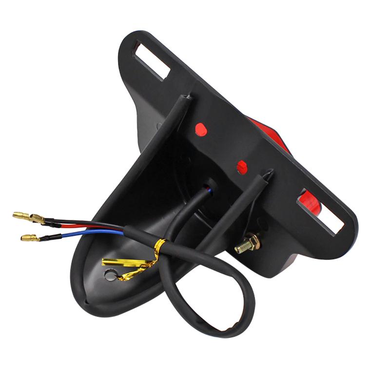 12V Universal Motorcycle LED Taillights Rear Tail Brake Stop Light Lamp With License Plate Mount for Harley Vintage Model