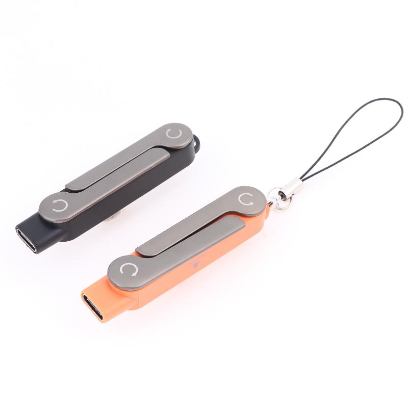 240W Typ C zu Typ C 2-in-1 Schnelllade-Datenadapter mit Telefonständerfunktion Faltbarer Telefonladehalter Adapter
