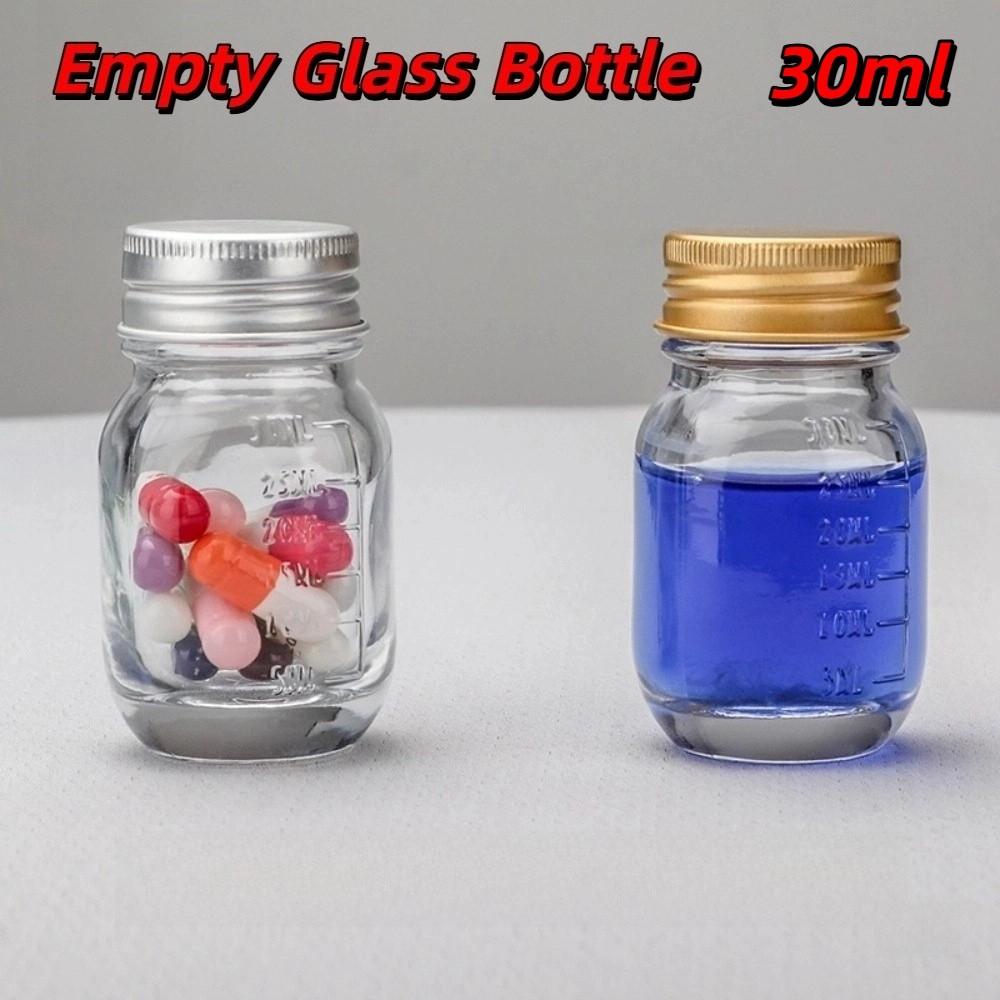 

30ml Medicine Bottle Small Size Empty Bottle New Packaging Bottle Powder Storage Silver Lid