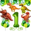 Dinosaur 1 -9 Years Old Birthday Party Balloon Background Decoration Number Set Birthday Number Balloon Set Green 