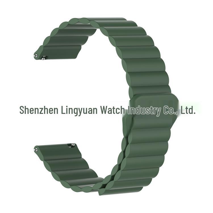 Huawei GT5 & Samsung Two-Tone Silicone Magnetic Loop Watch Strap (16mm/18mm)