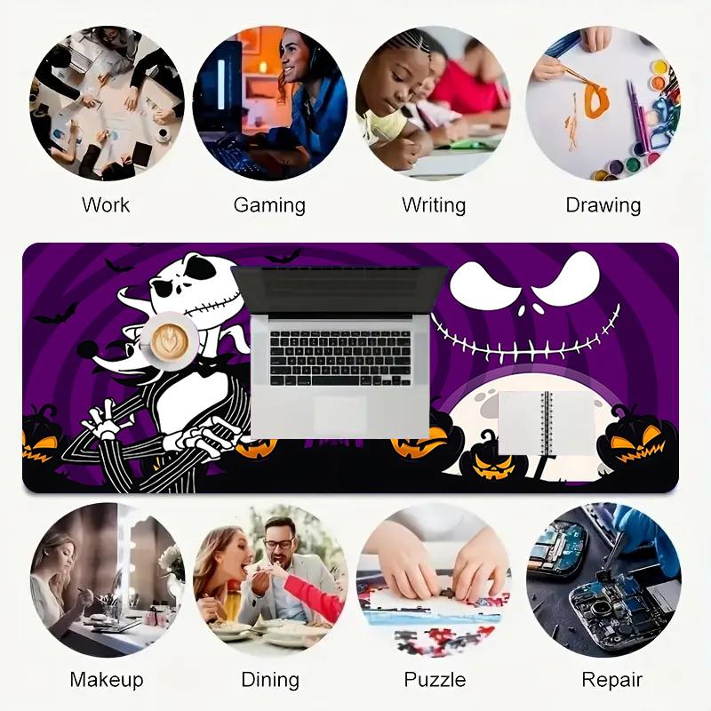 1Pc Nightmare Before Christmas Gaming Mouse Pad Keyboard Desk Mat Non-slip Rubber Lock Edge Waterproof Computer Mousepad for Office Home Decor S1397