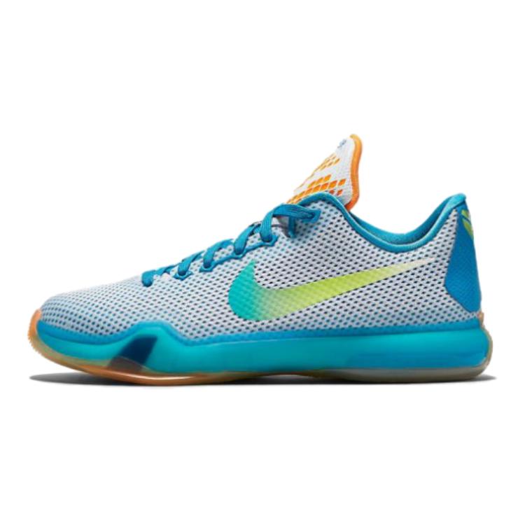 

Новые Nike Kobe 10 Kobe 10 High Dive Нескользящие Легкие Мид Топ Детские Баскетбольные Кроссовки Серый Синий Подростковые 726067-100 36.5