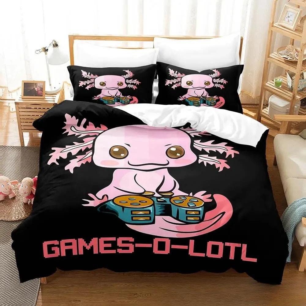 3PCS Single-sided Printed Bedding Set ,Comforter Gamer Kawaii Pastel Duvet Bedding Cover Pillows Comfortable Bedspreads Queen