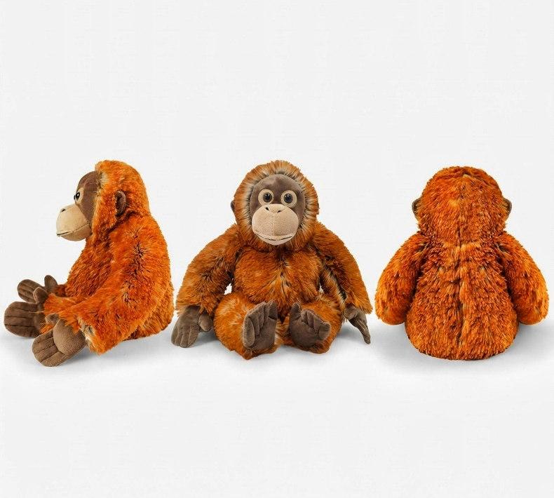 Like Real Zoo Animal Monkey Plush Toy Stuffed Orangutan Chimpanzee Long Fur Fluffy Plushie Companion Man Gift