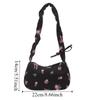 Sweet Flower Pleated Underarm Bag Bowknot Floral Shoulder Bag Simple Nylon Handbag  Gifts