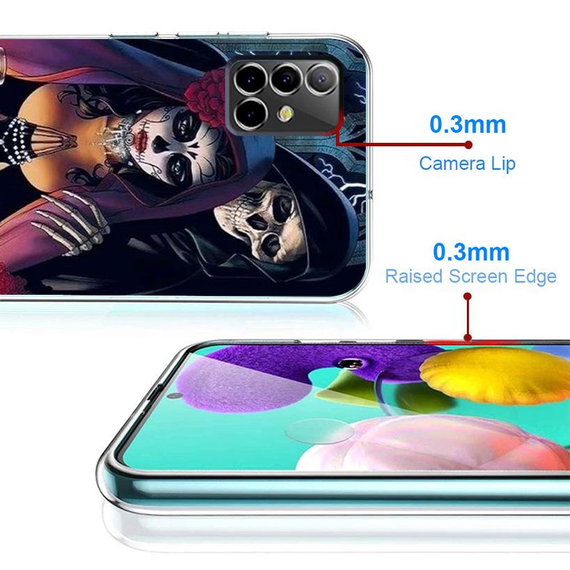 Catrina Beautiful Rose Girl Skull Phone Case For Samsung Galaxy A17 A37 A57 A16 A26 A36 A56 A15 A25 A35 A55 A14 A24 A34 A54 A13