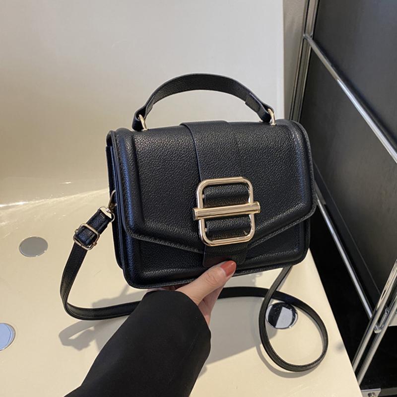 Bolsa transversal de couro sintético da moda para mulheres, cor sólida, versátil, bolsa de ombro mensageiro para passeios e viagens