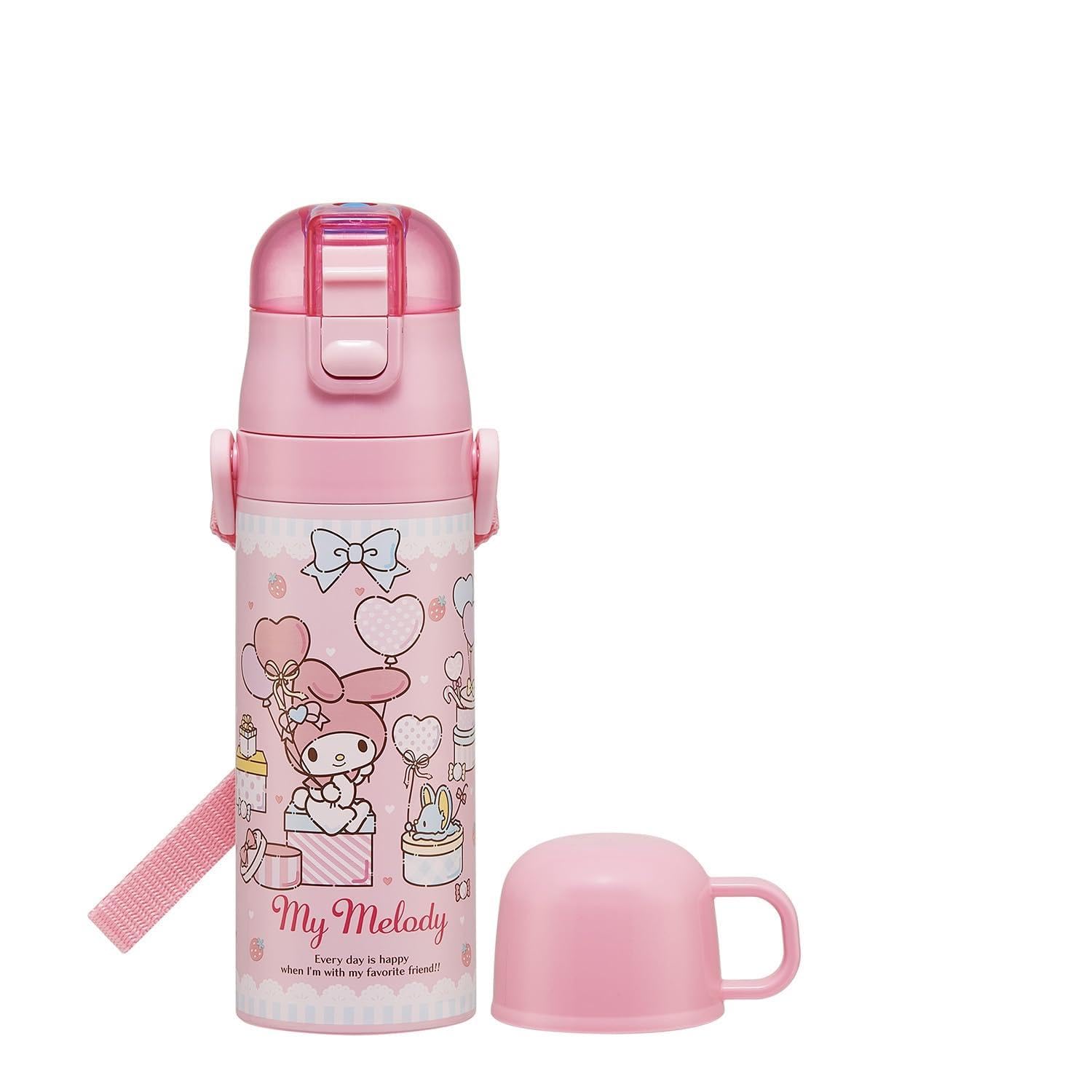 

Бутылка для воды Skater Water 470 мл или 430 мл Sanrio My Melody, нержавеющая сталь, спортивная, для детей, 2-way, (Прямое питье) (Питьё из чашки), Дизайн, Сталь,