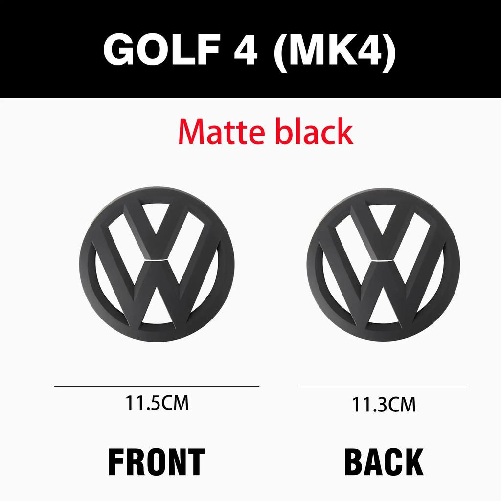 W125For VW Volkswagen Jetta MK5 Golf 1set Glossy Car Front Grill Badge Emblem Stickers Car Logo Accessories For Volkswagen MK6 MK4 M