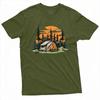 Sunset Forest Camp Tent Bonfire Graphic Tee Unisex Cool Outdoor Lifestyle T Shirt Relaxing Nature Vacation Clothes Tops