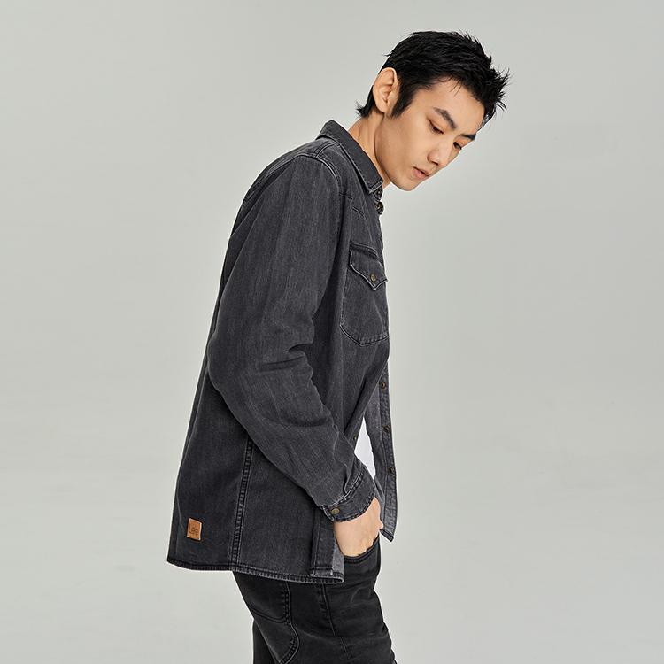 Lee Solid Color Polo Denim Shirt Men tops LMT006304100342A03941