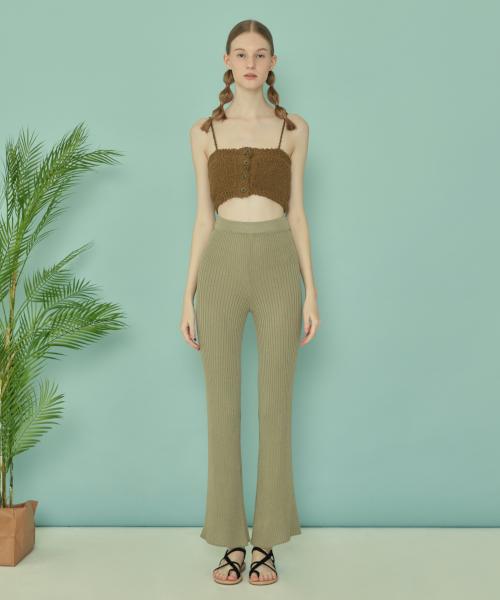 Kkuape Knit Bootcut Pants_Olive