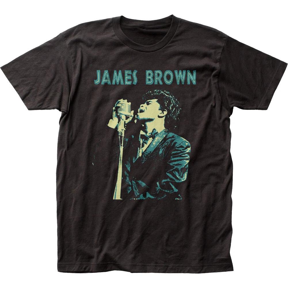 James Brown Siging Mens T Shirt Funk Soul Music Classic Band Tee New Black