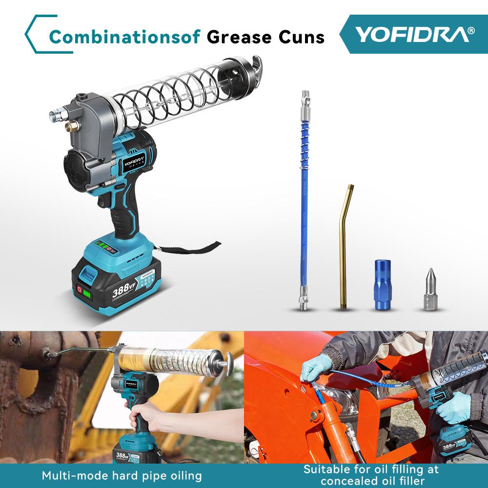 YOFIDRA 15000PSI 103Mpa Electric Grease Gun High Pressure Lubricating Oil Injector Machine Grease Gun For Makita 18V Battery Pin