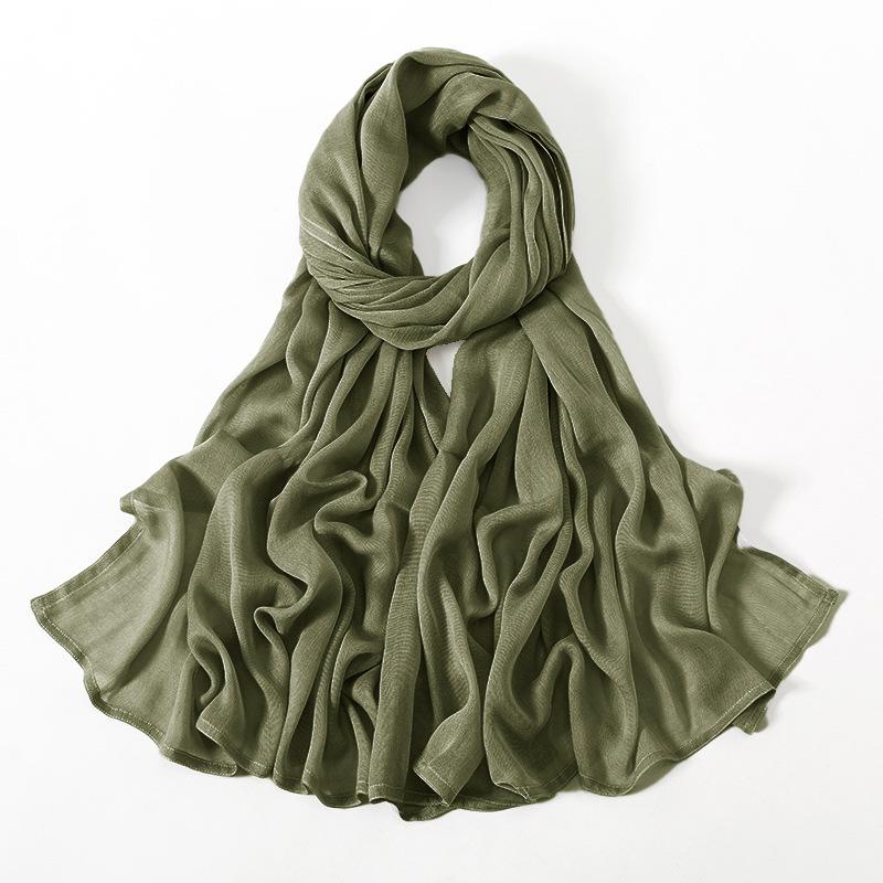 Autumn new solid color hot-selling Malay Indonesian cotton headscarf, monochrome wide-brimmed thin Modal breathable scarf