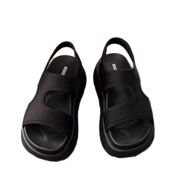 New Style Shoes Velcro Thick-soled One-shoulder Shoes Women's Sandals Beach Sports Flip-flops