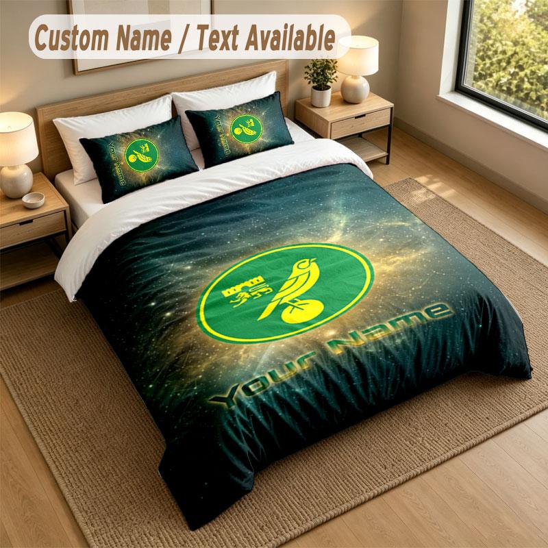 Bedding Set 1 Duvet Cover 2 Pillowcases Norwich City Print Soft Bed Linen Bedroom Decor
