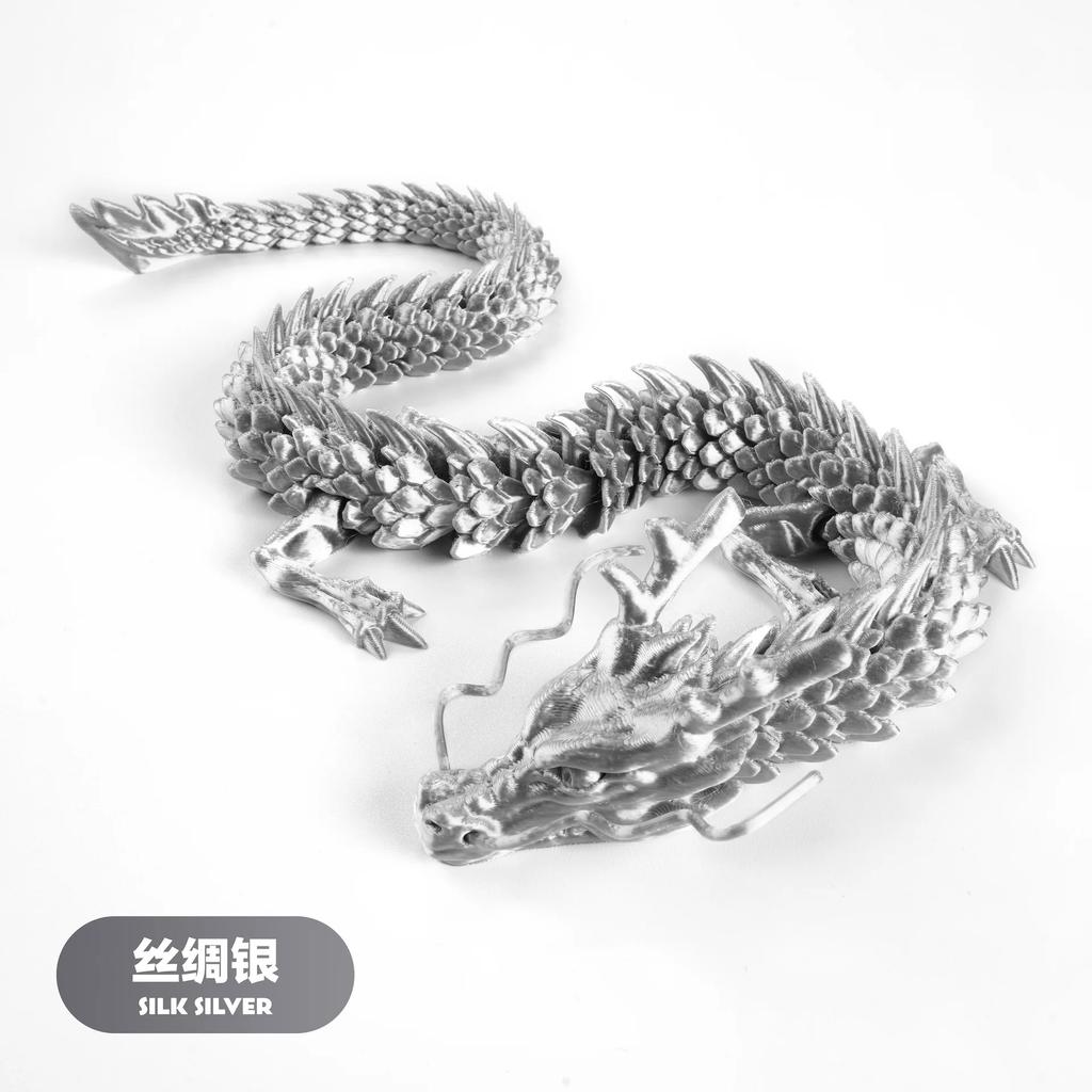 3D Printed Conjoined Dragon Ornaments, Movable Cartoon Creative Dragon Plants Toys Fish Tank Landscaping Decoration 30cm