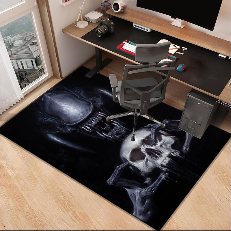Alien horror Artwork Office Rug Chair Mat, Game Carpet, Suitable for Front Door, Bedroom, Living Room, Desk, Holiday Gift