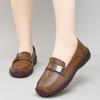 2025 casual leather shoes women's spring 2025 new one-pedal non-slip flat-bottomed comfortable mother single shoes women