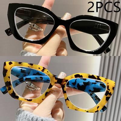 2/3PCS Reading Glasses Retro Leopard Print Flower Elderly Single Light Trendy Personality Large Frame Reading Glasses 2220