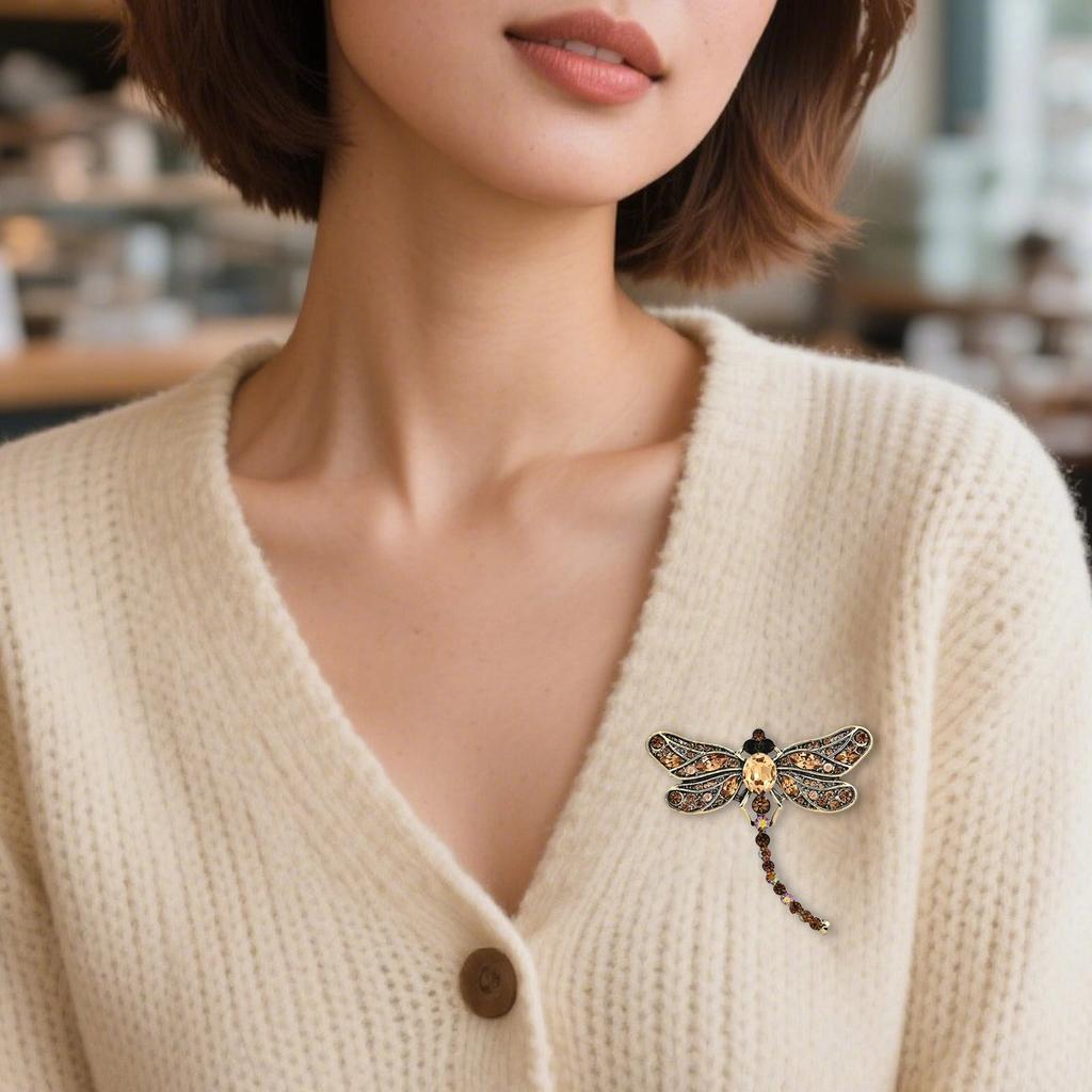 Delicate Dragon-fly Brooch For Evening Occasions Secure Fastening Easy To Pair With Outfits