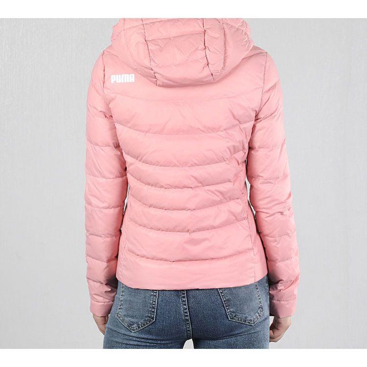 Puma Casual Sports Hooded Zipper Down Jacket Women Outerwear Pink 580928-14