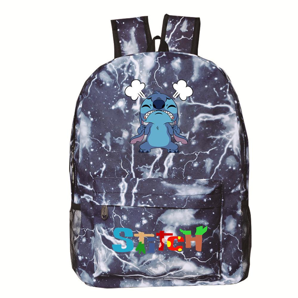 School Bag Cartoon Backpack Star Lightning School Bag Student Polyester Casual Printed Backpack Travel Bag