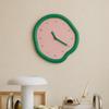 Decorative Wall Clock Organic Shape Silent Green for Living Room, Bedroom, Entryway
