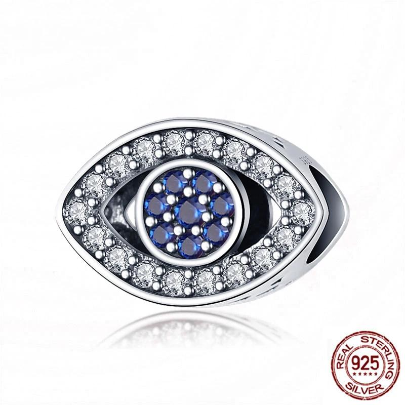 

Горячая Распродажа Шарм Медный Цвет 925 Злой Глаз Бусина Глаз Демона для Оригинального Браслета и Бангла DIY Изготовление Модный Циркон Подарок