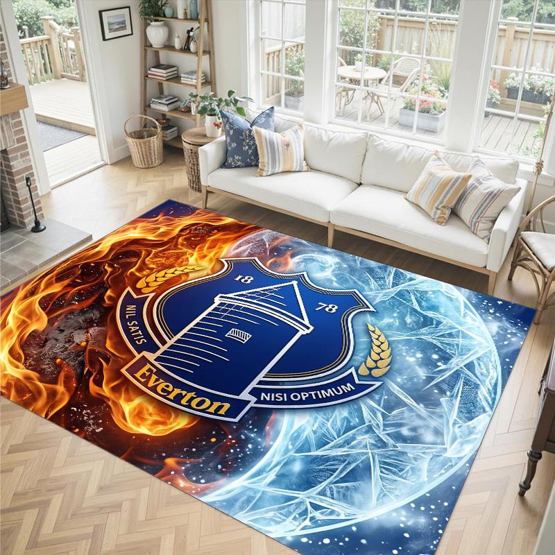 Everton Football Design Crystal Velvet Carpet Cozy Non?Slip Printed Rug For Bedroom Living Room Entrance
