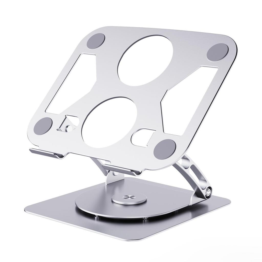 Aluminum Alloy Laptop Cooling Stand with 360° Rotation & Three-Level Adjustability